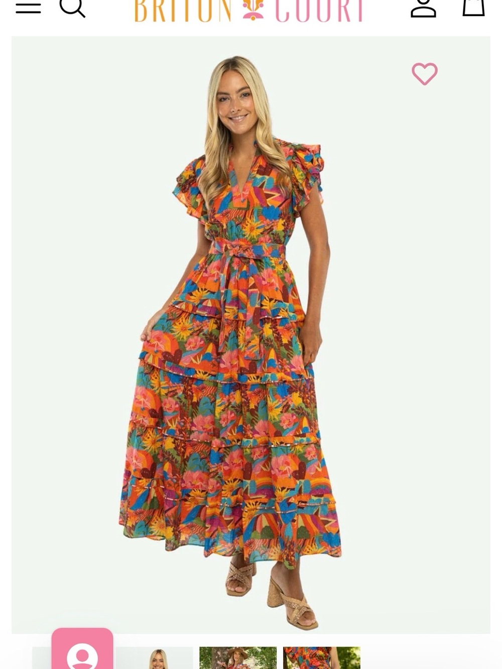 Briton Court NWT small Bright Blue Floral Tiered Maxi Dress 👗 Delilah